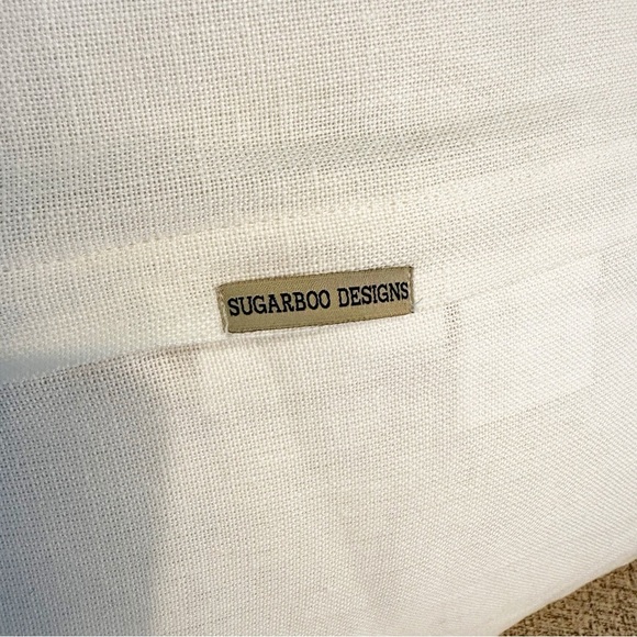 Sugarboo Designs Linen Striped Pillow Rare Decorative Large Beachy Boho Coastal - Picture 6 of 10